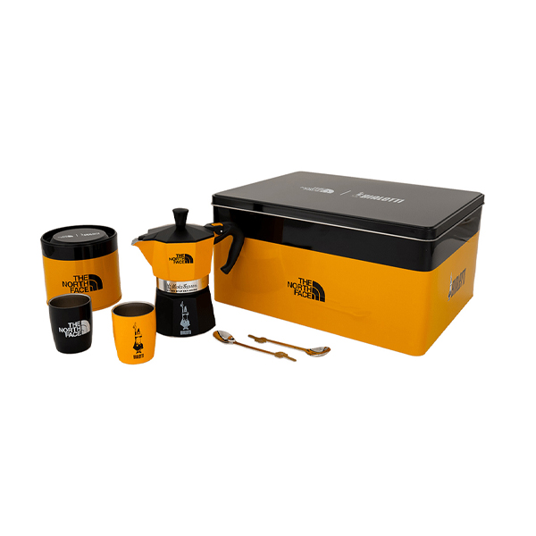 Bialetti Moka Express - The North Face Set: 3-cup pot 2 cups 2 spoons